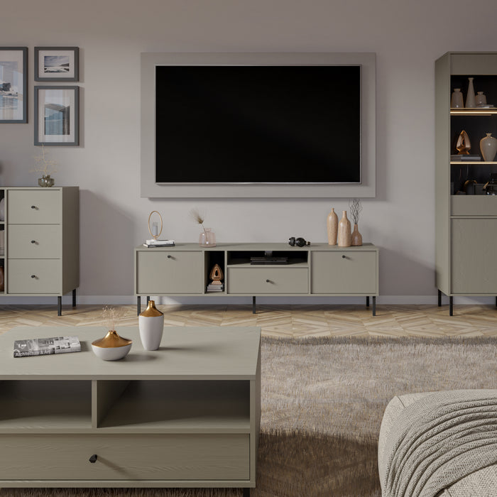 by fonQ Luvra Dressoir 3-deurs - Open Vak - Groen