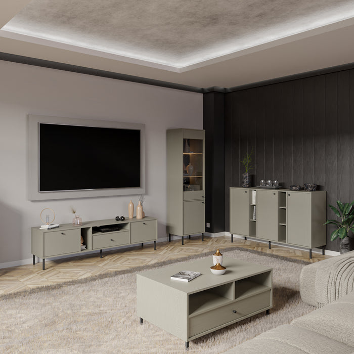 by fonQ Luvra Dressoir 3-deurs - Open Vak - Groen