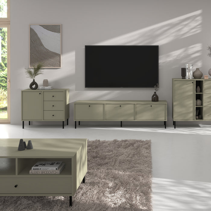 by fonQ Luvra Dressoir 3-deurs - Open Vak - Groen