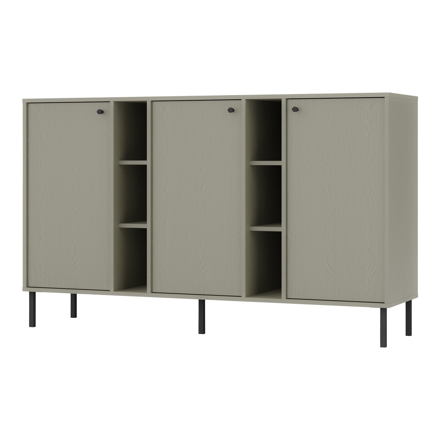 by fonQ Luvra Dressoir 3-deurs - Open Vak - Groen