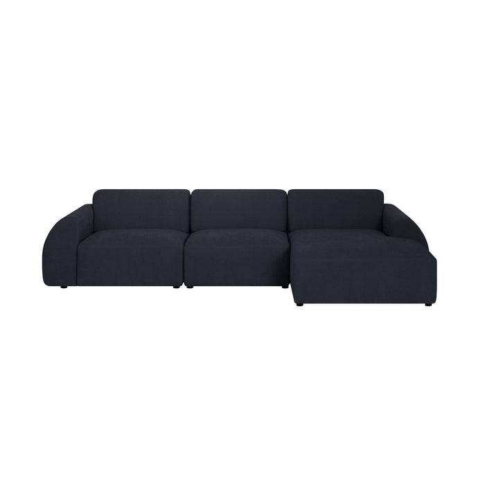 by fonQ Bink 3-zits Hoekbank met Chaise Longue Rechts - Bouclé - Zwart