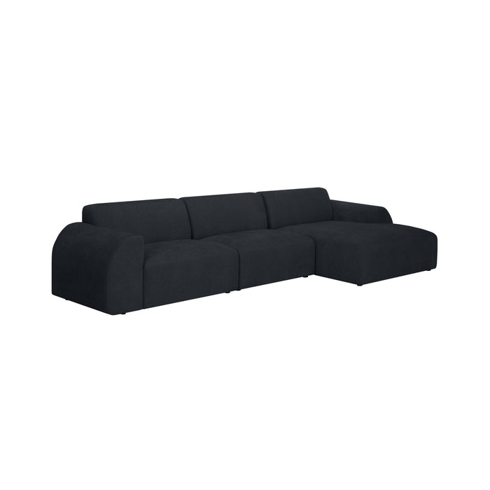 by fonQ Bink 3-zits Hoekbank met Chaise Longue Rechts - Bouclé - Zwart