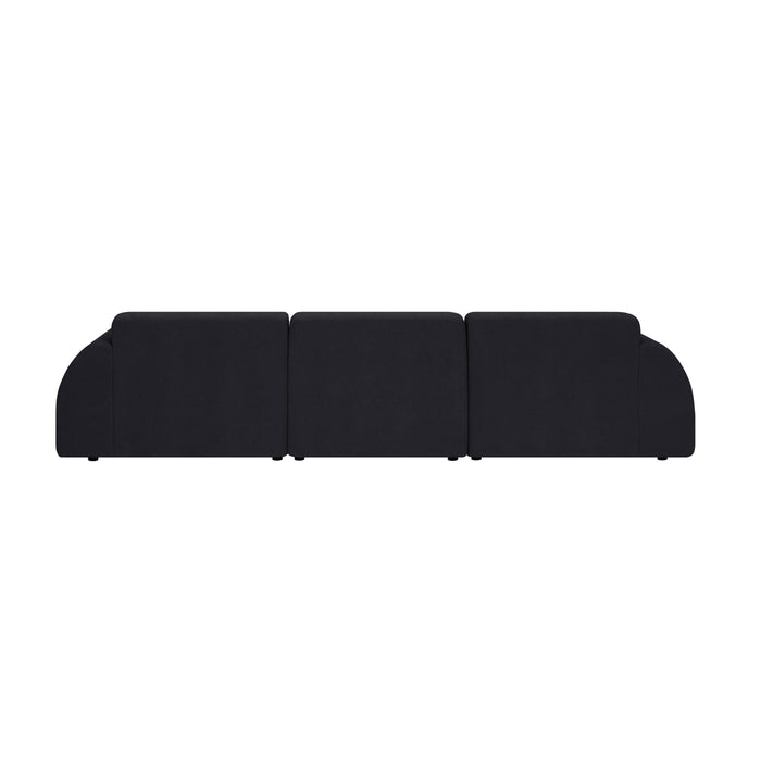 by fonQ Bink 3-zits Hoekbank met Chaise Longue Rechts - Bouclé - Zwart