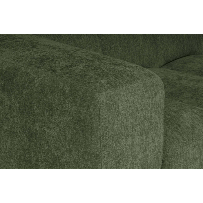 by fonQ Plume 3-zits Hoekbank met Chaise Longue XL Links - Chenille - Groen