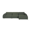 by fonQ Bink 3-zits Hoekbank met Chaise Longue Rechts - Bouclé - Mosgroen