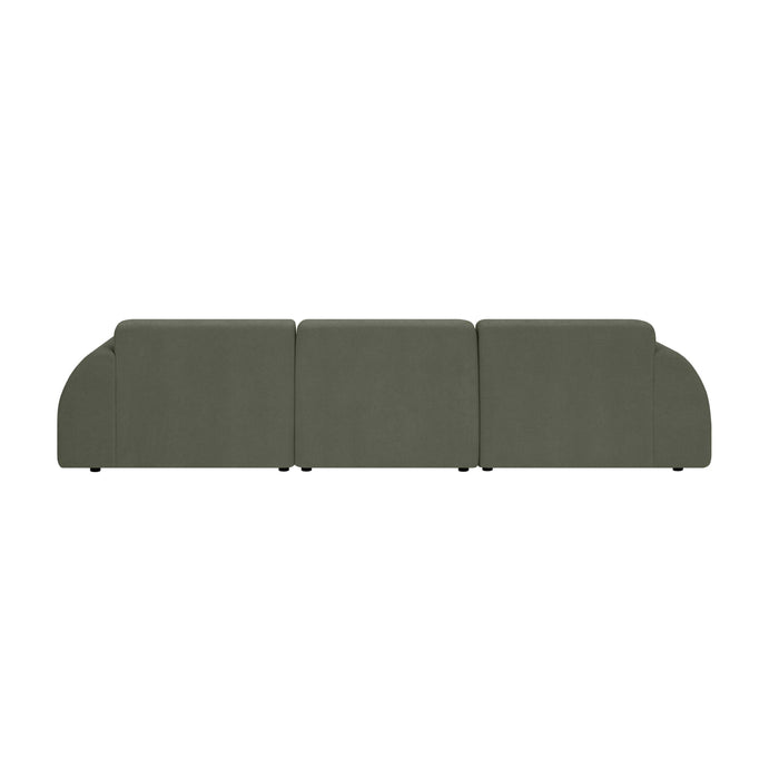 by fonQ Bink 3-zits Hoekbank met Chaise Longue Rechts - Bouclé - Mosgroen