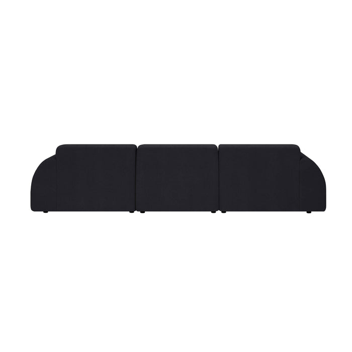 by fonQ Bink 3-zits Hoekbank met Chaise Longue Links - Bouclé - Zwart