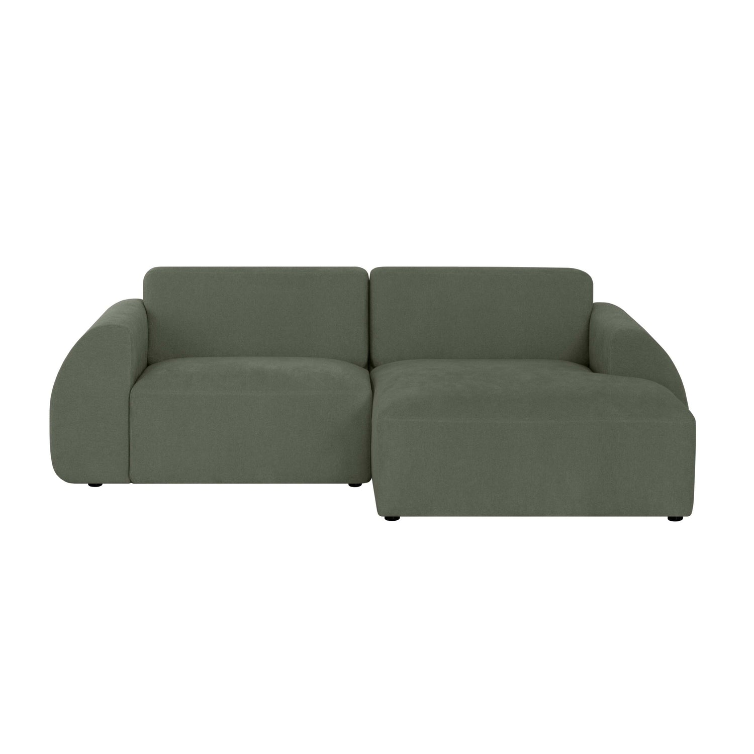 by fonQ Bink 2,5-zits Hoekbank met Chaise Longue Rechts - Bouclé - Mosgroen