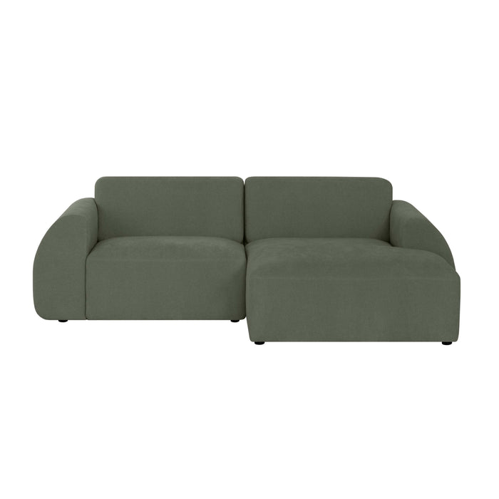 by fonQ Bink 2,5-zits Hoekbank met Chaise Longue Rechts - Bouclé - Mosgroen