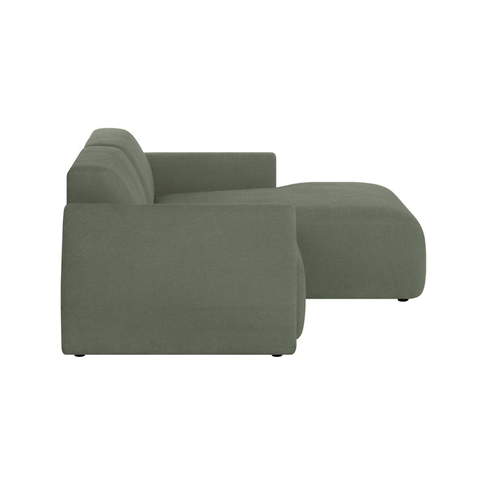 by fonQ Bink 2,5-zits Hoekbank met Chaise Longue Rechts - Bouclé - Mosgroen