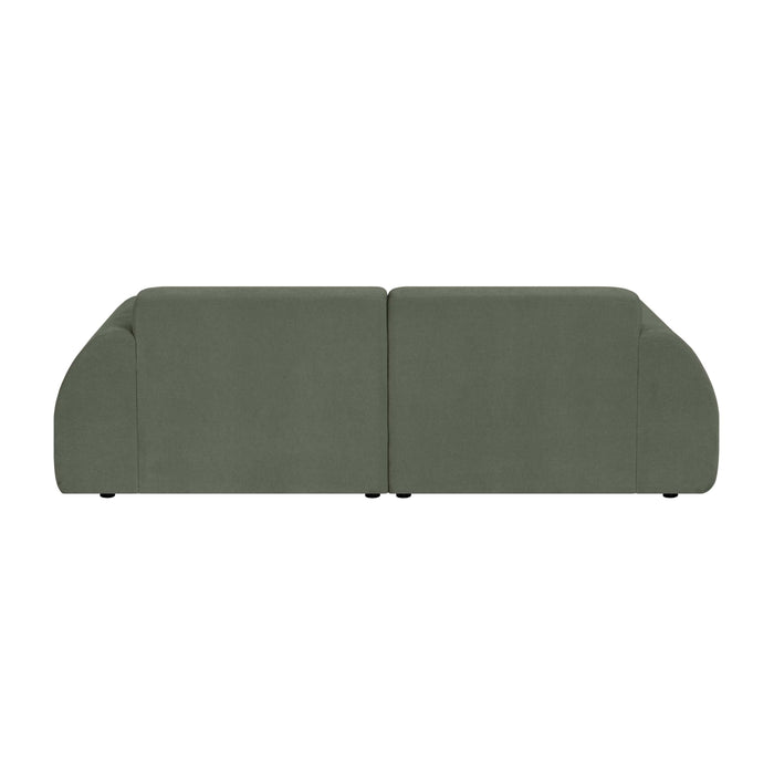 by fonQ Bink 2,5-zits Hoekbank met Chaise Longue Rechts - Bouclé - Mosgroen