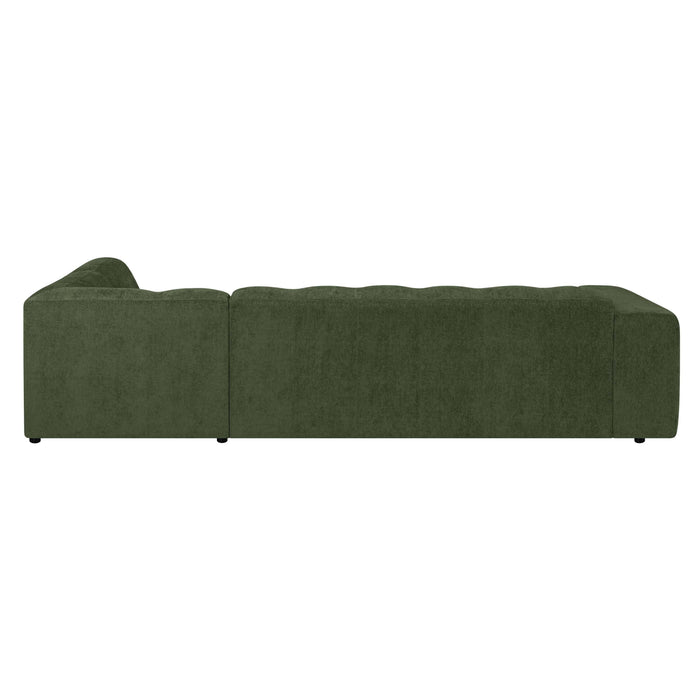 by fonQ Plume 3-zits Hoekbank Rechts - Chenille - Groen