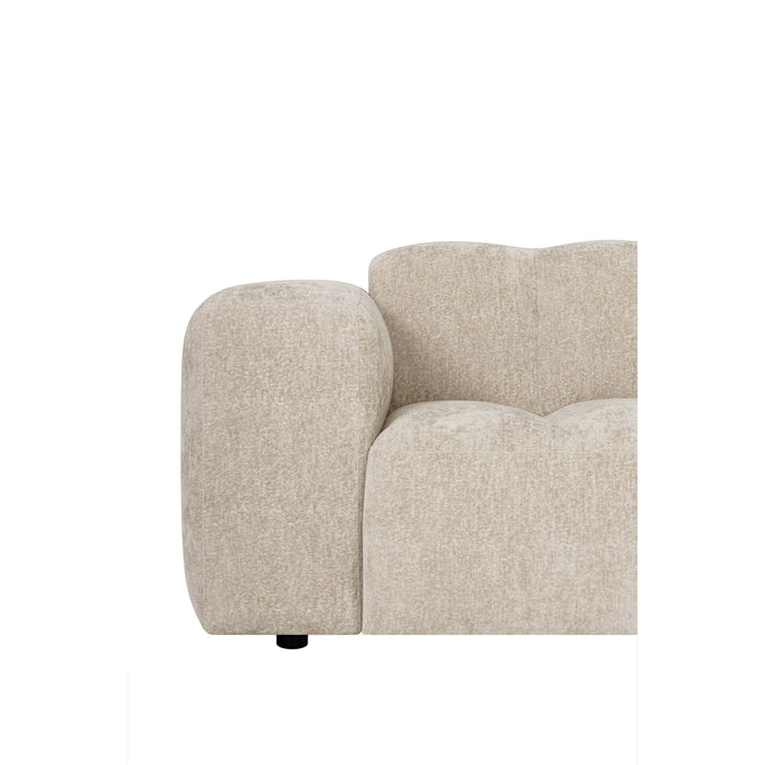 by fonQ Plume 4-zits Hoekbank met Chaise Longue Links - Chenille - Beige