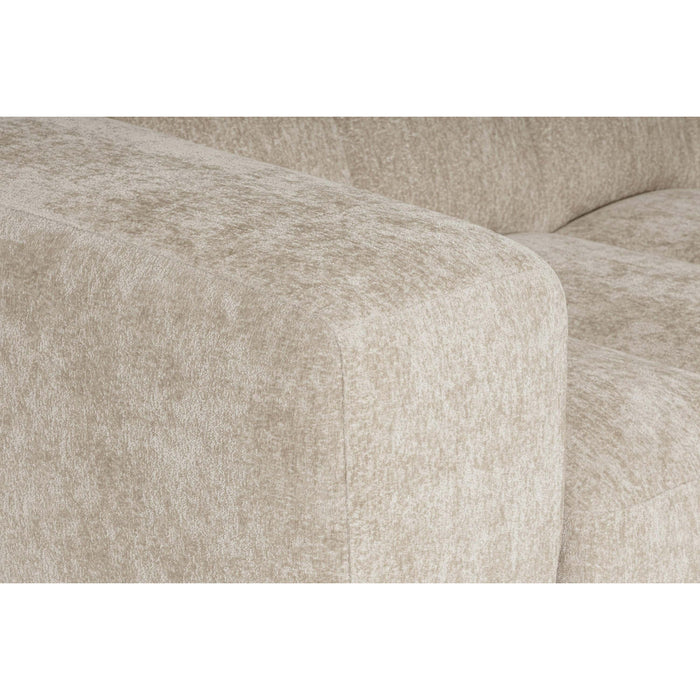 by fonQ Plume 4-zits Hoekbank met Chaise Longue Links - Chenille - Beige