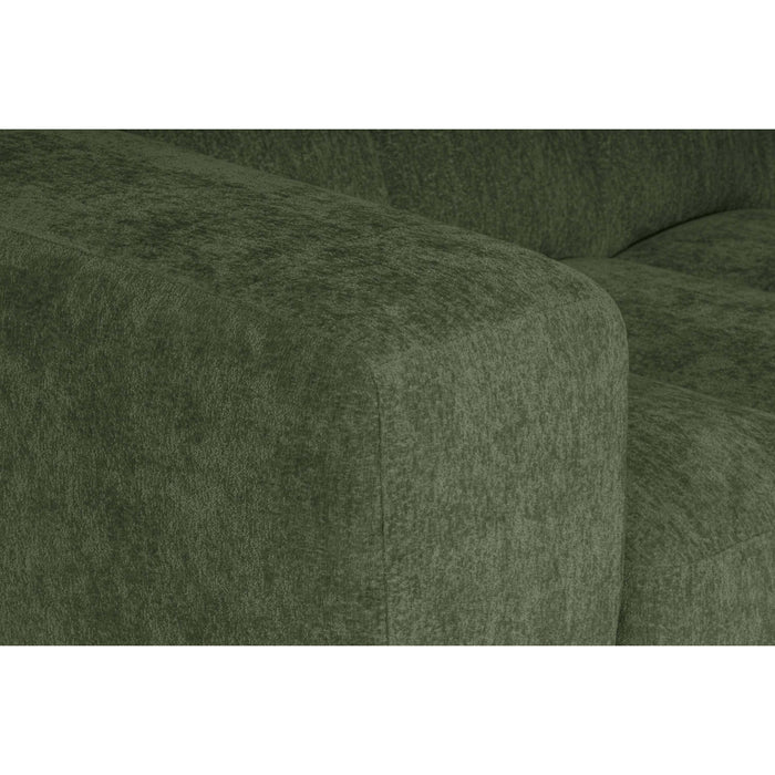 by fonQ Plume 2,5-zits Hoekbank met Chaise Longue Rechts - Chenille - Groen