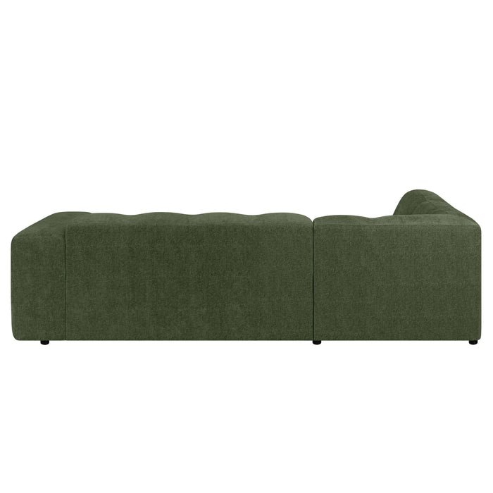 by fonQ Plume 2,5-zits Hoekbank Links - Chenille - Groen