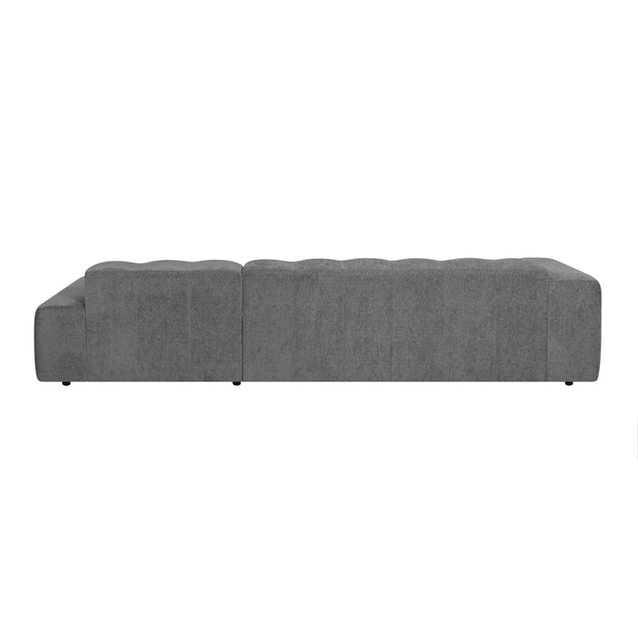 by fonQ Plume 4-zits Hoekbank met Chaise Longue XL Rechts - Chenille - Antraciet