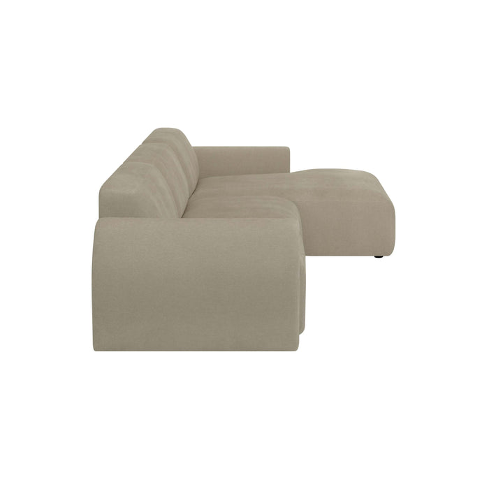 by fonQ Bink 3-zits Hoekbank met Chaise Longue Rechts - Bouclé - Beige