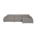 by fonQ Bink 3-zits Hoekbank met Chaise Longue Rechts - Bouclé - Grijs