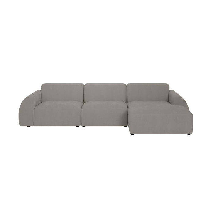 by fonQ Bink 3-zits Hoekbank met Chaise Longue Rechts - Bouclé - Grijs