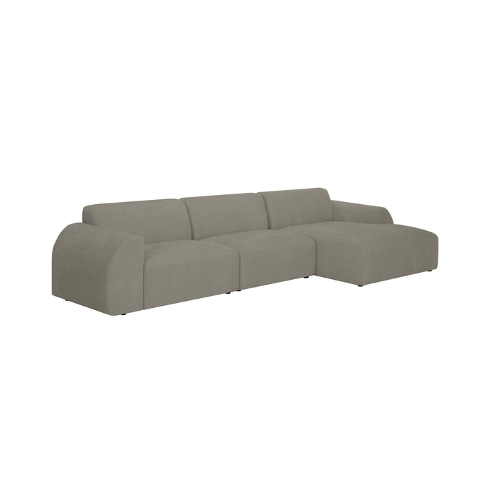 by fonQ Bink 3-zits Hoekbank met Chaise Longue Rechts - Bouclé - Grijs