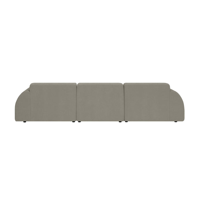 by fonQ Bink 3-zits Hoekbank met Chaise Longue Rechts - Bouclé - Grijs