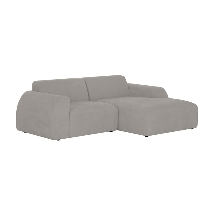 by fonQ Bink 2,5-zits Hoekbank met Chaise Longue Rechts - Bouclé - Grijs