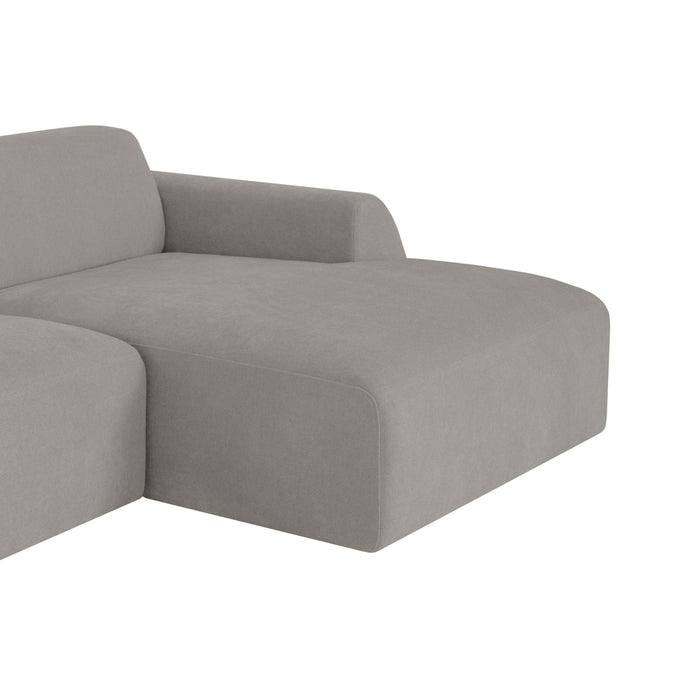 by fonQ Bink 2,5-zits Hoekbank met Chaise Longue Rechts - Bouclé - Grijs