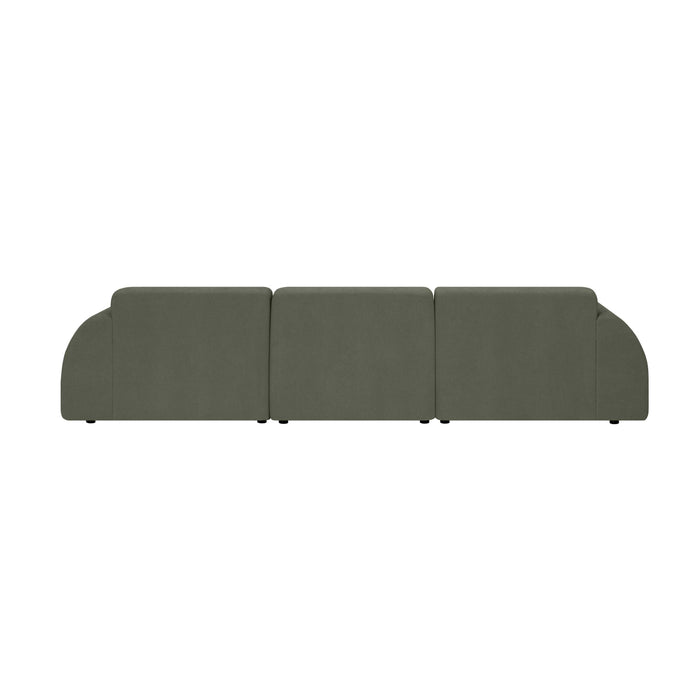 by fonQ Bink 3-zits Hoekbank met Chaise Longue Links - Bouclé - Mosgroen