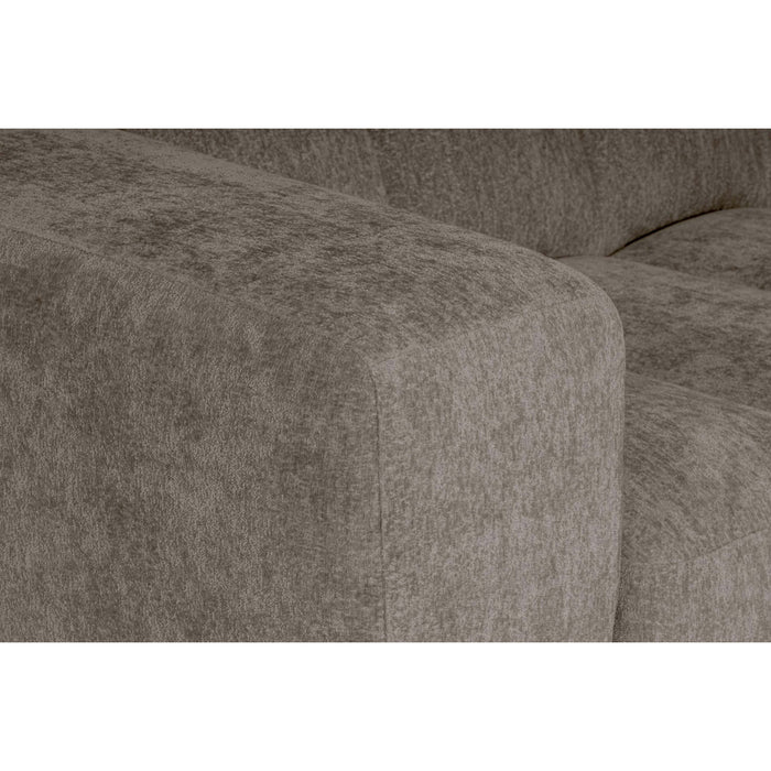 by fonQ Plume 2,5-zits Hoekbank met Chaise Longue XL Rechts - Chenille - Mocca