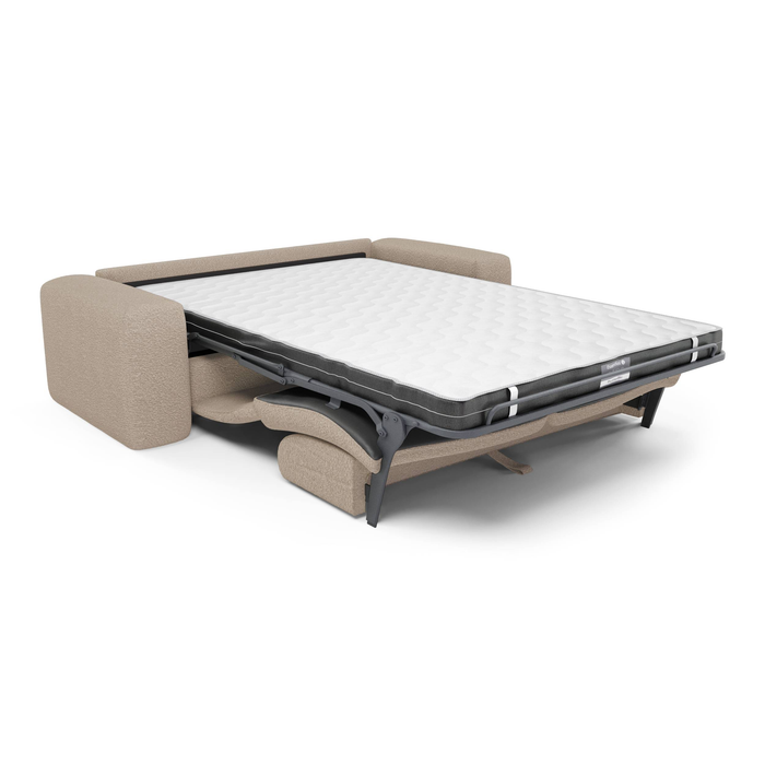 Express slaapbank dunlopillo 140cm stof bouclette taupe