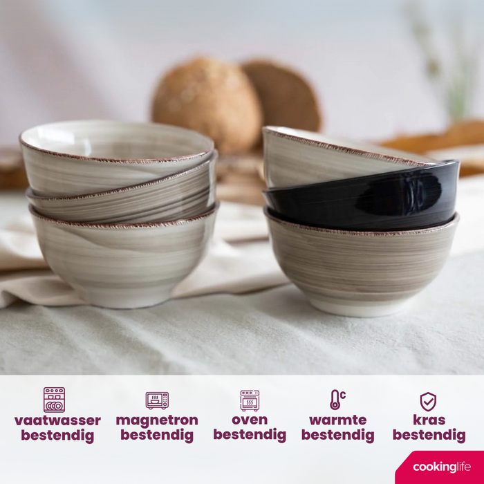 Studio Tavola Kommen Vintage Loft ø 14 cm - 6 stuks