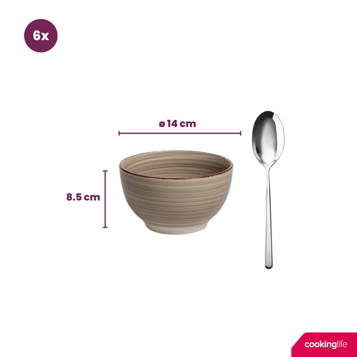 Studio Tavola Kommen Vintage Loft ø 14 cm - 6 stuks