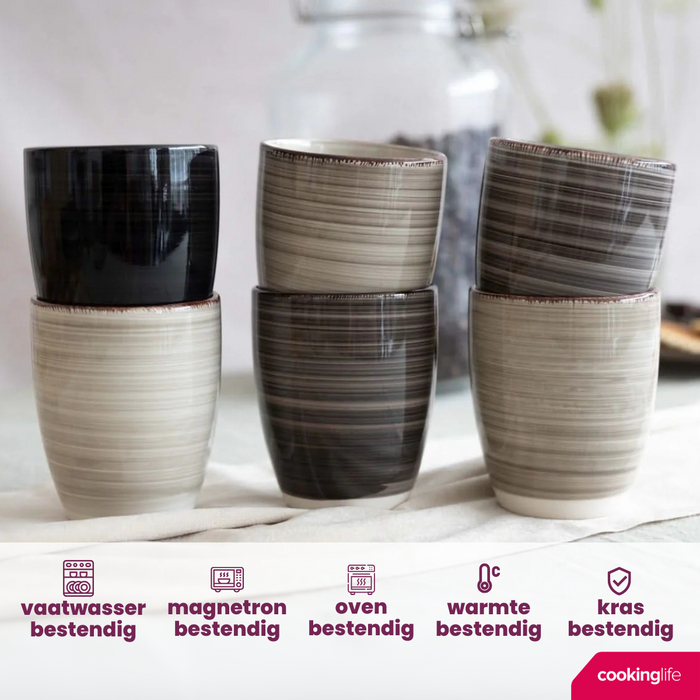 Studio Tavola Koffiekopjes Vintage Loft 160 ml - 6 stuks