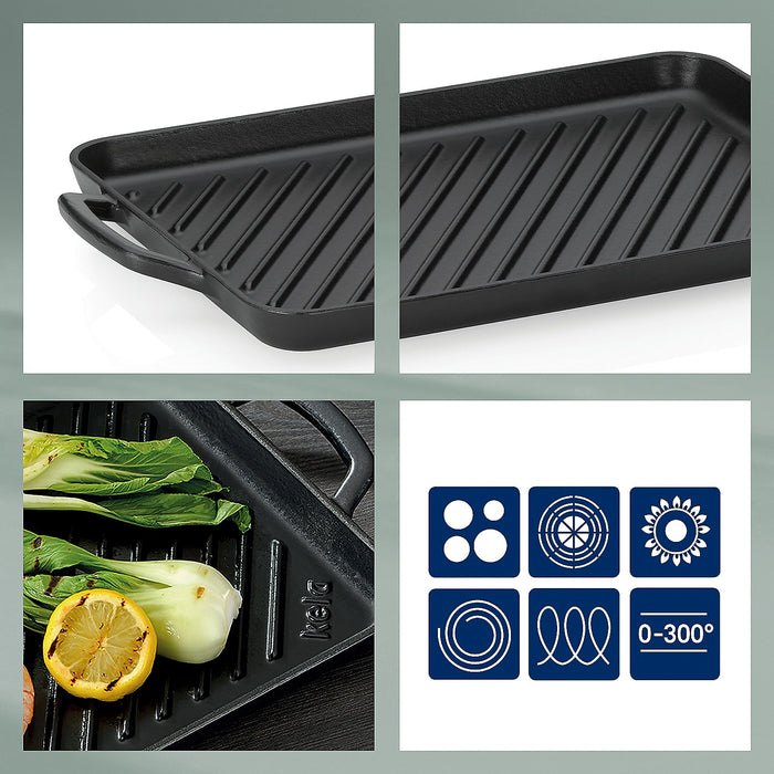 Grillplaat, Gietijzer, Zwart, 25 x 35 cm - Kela | Calido