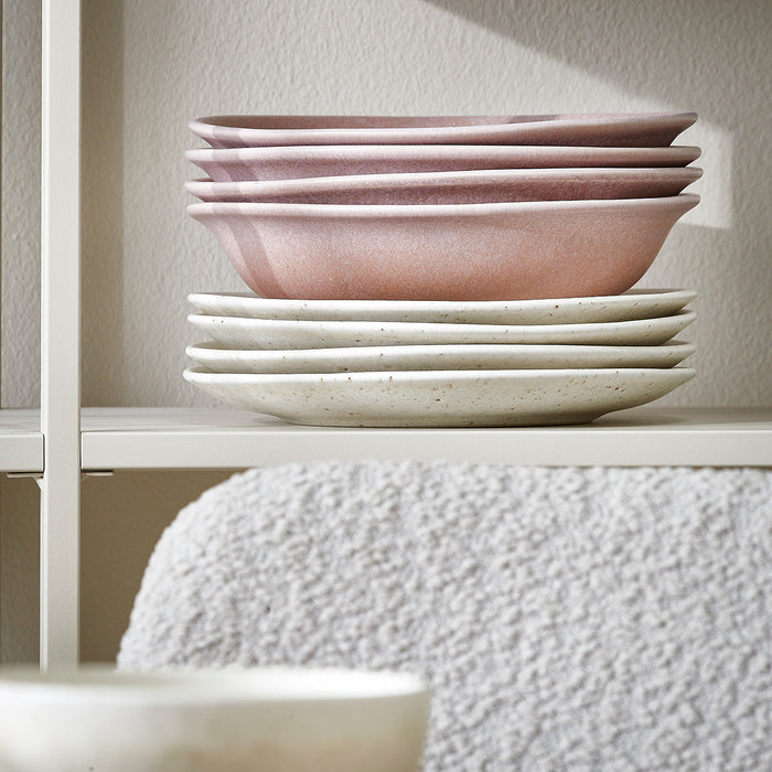 by fonQ Mixed Ceramics Ontbijtborden 4st. - Ø 22 cm - Crème