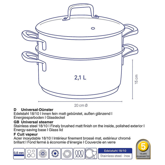 Stoompan met Inzet RVS, 2,4 L - Kela | Flavoria