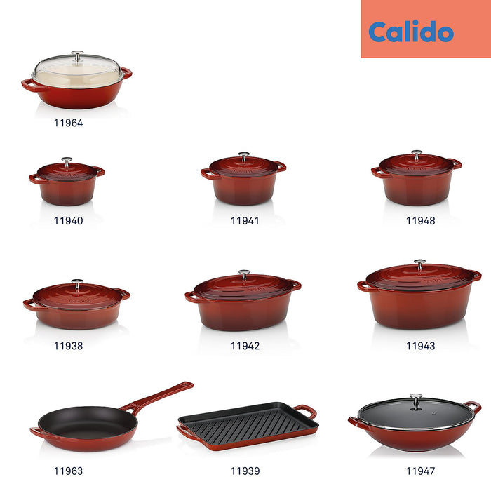 Grillplaat, Gietijzer, Rood, 25 x 35 cm - Kela | Calido