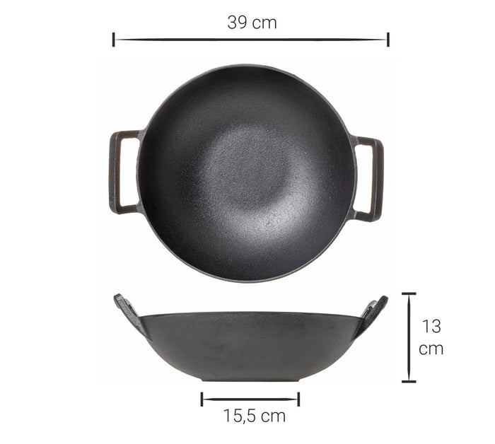 Blackwell Wadjan Wokpan - Gietijzer - 32 cm - Zwart