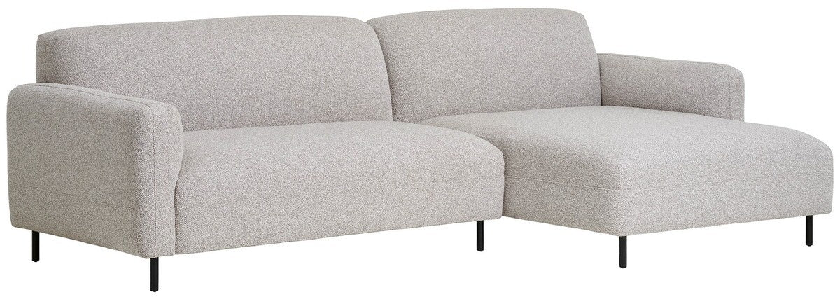 House Nordic Salvador Lichtgrijs Bouclé 2-Zits + Chaise Lounge Rechts