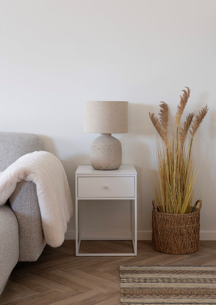 House Nordic Vita Witte Bijzettafel met Lade