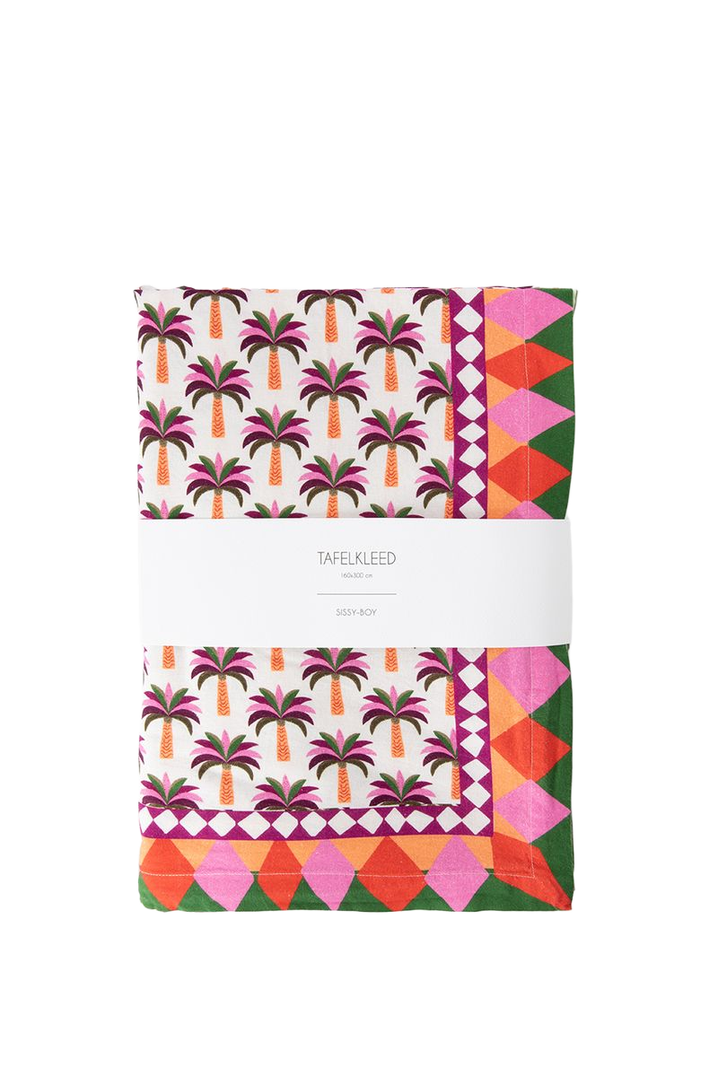 Sissy-Boy Multicolour tafelkleed met palmboom print (160x300 cm)
