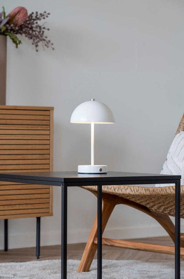 House Nordic Holt Wit LED Tafellamp Oplaadbaar