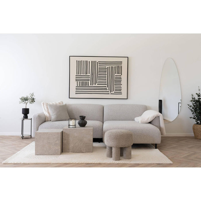 House Nordic Salvador Lichtgrijs Bouclé 2-Zits + Chaise Lounge Rechts