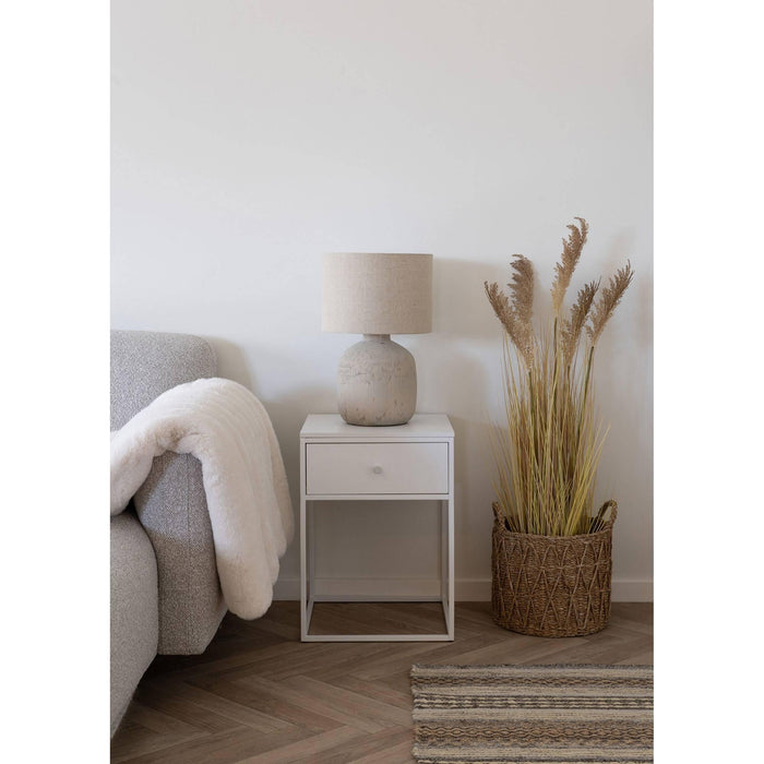 House Nordic Vita Witte Bijzettafel met Lade
