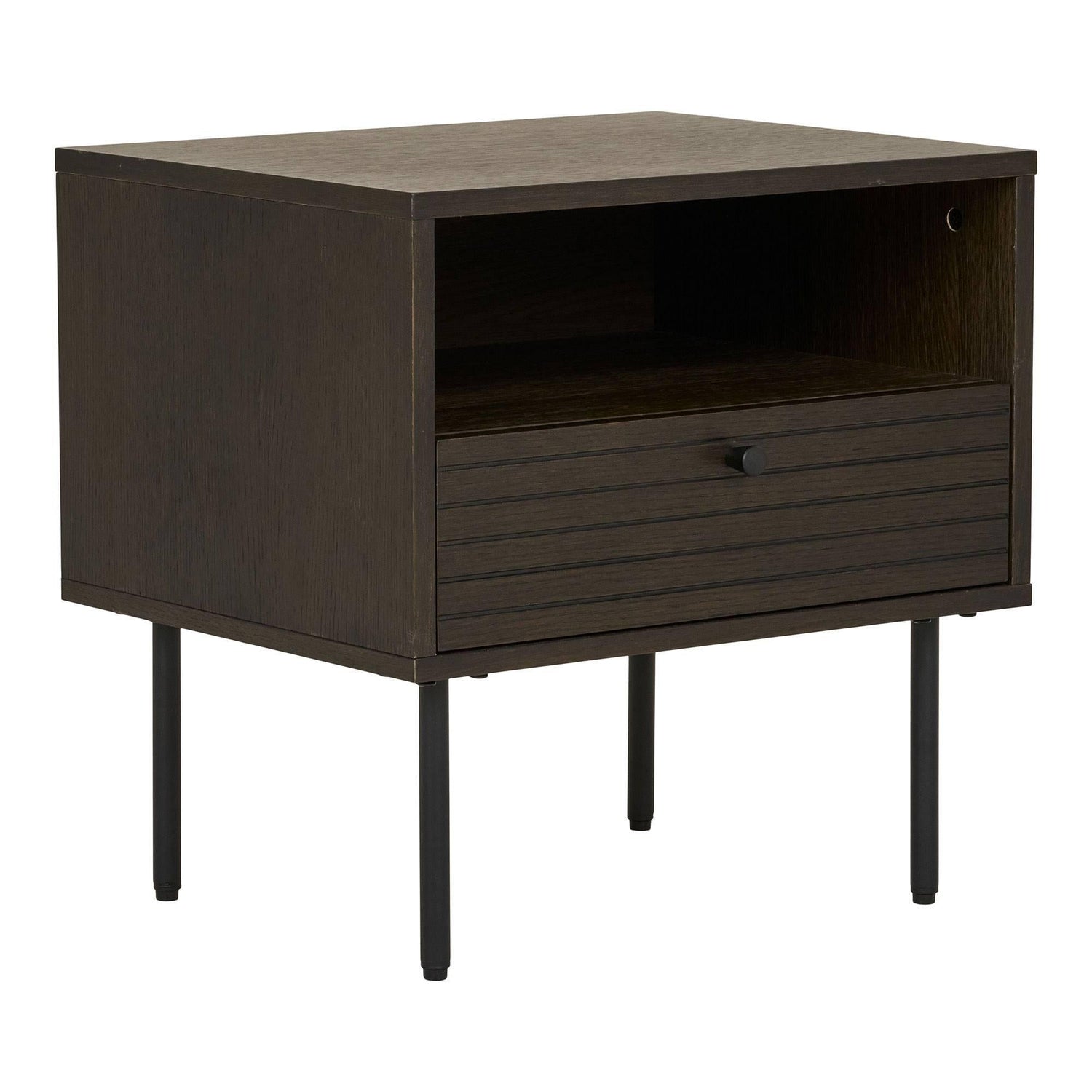 House Nordic Kyoto Gerookt Eiken Bijzettafel met Lade