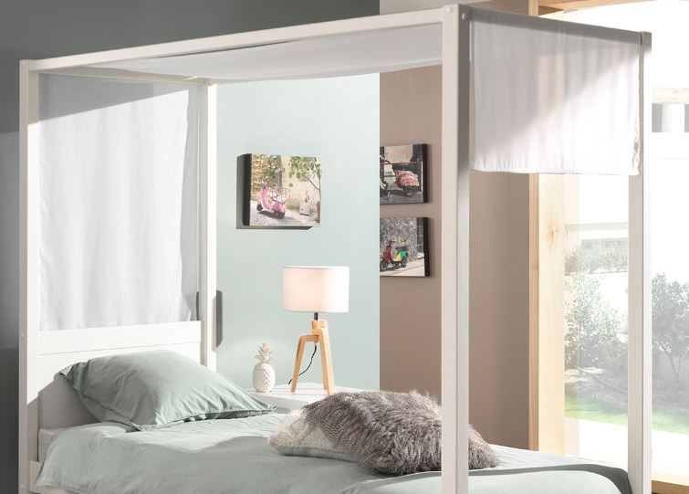 Vipack Pino Textielset voor Hemelbed 90x200cm - wit