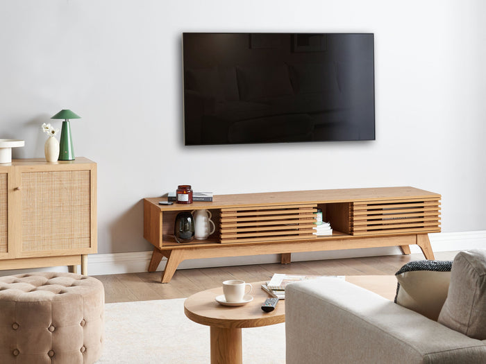 Beliani - TOLEDO - TV-meubel - Bruin - 180 x 40 cm - Vezelplaat