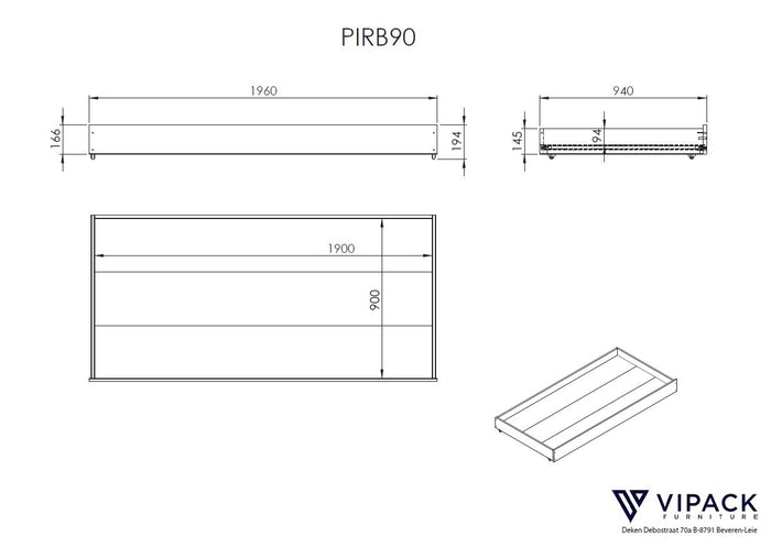 Vipack Pino Stapelbed met Lades - naturel