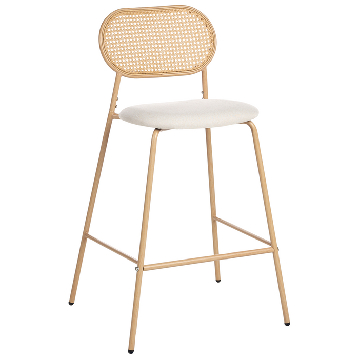Beliani - ADAVER - Barkruk set van 2 - Lichtbeige - IJzer